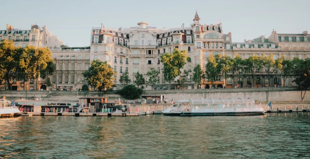 people getting into a boat in paris